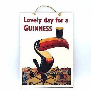 Ξύλινο πινακακι vintage μπύρα Guinness