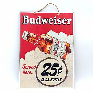 Πινακίδα ξύλινη μπύρα Budweiser