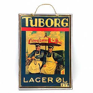 Ξύλινη πινακίδα vintage Tuborg Lager
