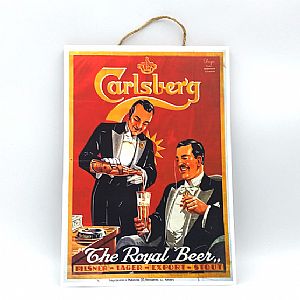 Ξύλινη πινακίδα vintage Carlsberg Beer