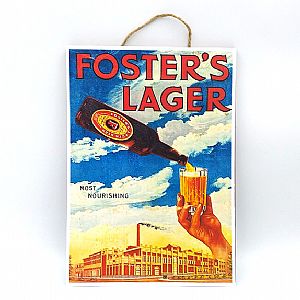 Ξύλινη πινακίδα vintage Foster