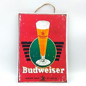 Πινακίδα ξύλινη μπύρα Budweiser