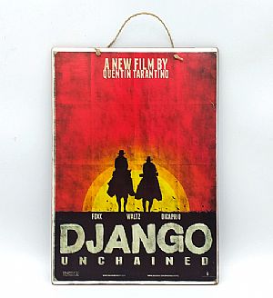 Ξύλινη κινηματογραφική αφίσα Django Unchained