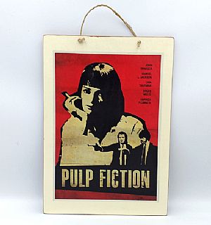 Πινακίδα ξύλινη κινηματογραφική αφίσα Pulp Fiction