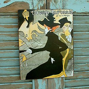 Πινακίδα "Divan Japonais - Henri de Toulouse-Lautrec" ξύλινη χειροποίητη