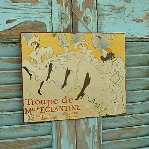 Πινακίδα "La Troupe - Henri de Toulouse-Lautrec" ξύλινη χειροποίητη