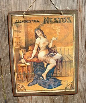 Πινακίδα "Σιγαρέττα Νέστος" ξύλινη χειροποίητη