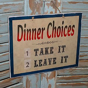 Πινακίδα "Dinner Choices" ξύλινη χειροποίητη