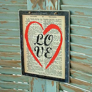 Πινακίδα "Love" ξύλινη χειροποίητη