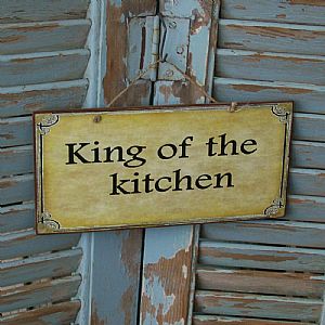 Πινακίδα "King Of The Kitchen" ξύλινη χειροποίητη