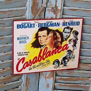Πινακίδα "Casablanca" ξύλινη χειροποίητη