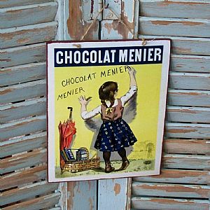 Πινακίδα "Chocolat Menier" ξύλινη χειροποίητη
