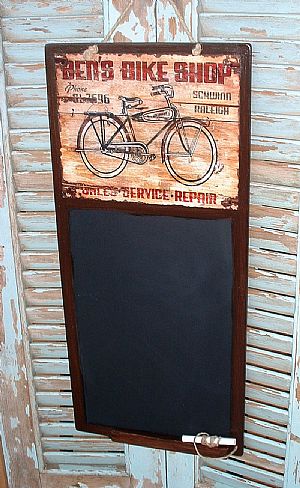 Ξύλινος μαυροπίνακας με ποδήλατο Ben