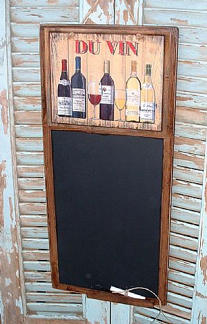 Ξύλινος μαυροπίνακας κρασί Du Vin