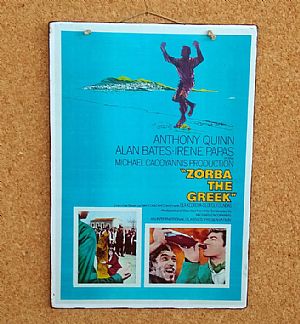 Vintage κινηματογραφίκή αφίσα Zorba The Greek ξυλινη χειροποίητη