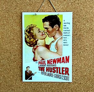 Vintage κινηματογραφίκή αφίσα The Hustler ξύλινη χειροποίητη