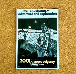Vintage κινηματογραφίκή αφίσα 2001: A Space Odyssey ξυλινη χειροποίητη