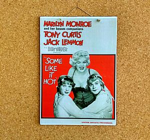 Vintage κινηματογραφίκή αφίσα Some Like It Hot ξύλινη χειροποίητη