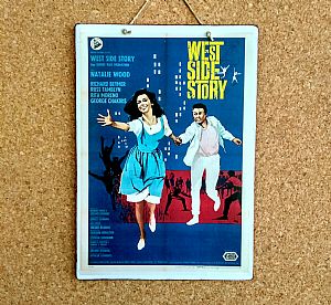 Vintage κινηματογραφίκή αφίσα West Side Story ξυλινη χειροποίητη