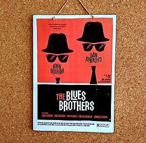 Vintage κινηματογραφίκή αφίσα The Blues Brothers ξύλινη χειροποίητη