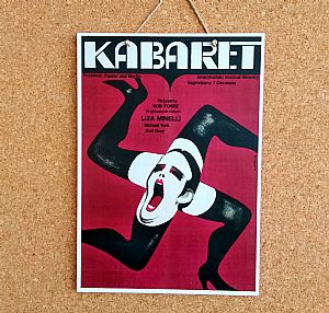 Vintage κινηματογραφίκή αφίσα Cabaret ξύλινη χειροποίητη