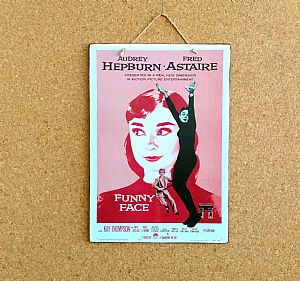 Vintage κινηματογραφίκή αφίσα Funny Face ξύλινη χειροποίητη