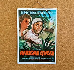 Vintage κινηματογραφίκή αφίσα The African Queen ξύλινη χειροποίητη