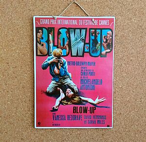 Vintage κινηματογραφίκή αφίσα Blow-Up ξύλινη χειροποίητη