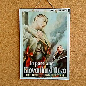 Vintage κινηματογραφίκή αφίσα The Passion Of Joan Of Arc ξύλινη χειροποίητη