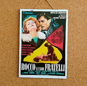 Vintage κινηματογραφίκή αφίσα Rocco E Ι Suoi Fratelli ξύλινη χειροποίητη