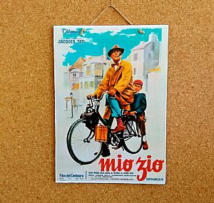 Vintage κινηματογραφίκή αφίσα Mon Oncle ξύλινη χειροποίητη