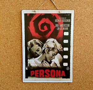 Vintage κινηματογραφίκή αφίσα Persona ξύλινη χειροποίητη