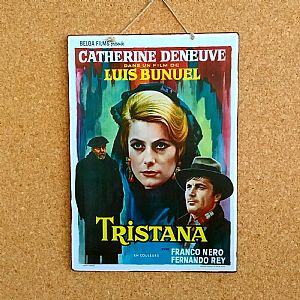 Vintage κινηματογραφίκή αφίσα Tristana ξύλινη χειροποίητη