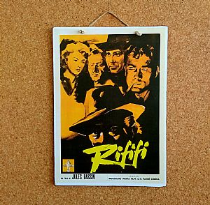 Vintage κινηματογραφίκή αφίσα Rififi ξύλινη χειροποίητη
