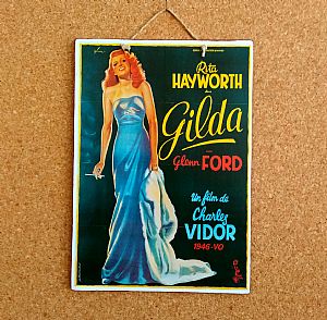 Vintage κινηματογραφίκή αφίσα Gilda ξύλινη χειροποίητη