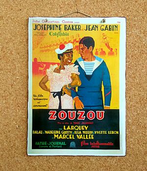 Vintage κινηματογραφίκή αφίσα Zouzou ξύλινη χειροποίητη