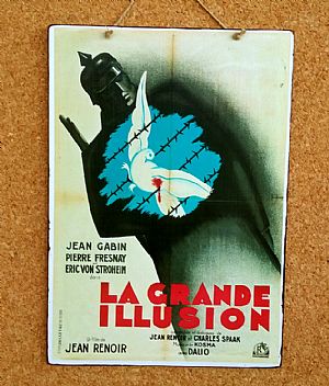 Vintage κινηματογραφίκή αφίσα La Grande Illusion ξύλινη χειροποίητη