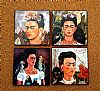 Vintage χειροποίητα σουβέρ Frida Kahlo σετ 4 τεμάχια