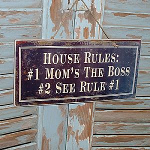 Πινακίδα "House Rules" ξύλινη χειροποίητη