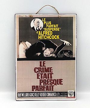 Πινακίδα vintage κινηματογραφική αφίσα Dial M For Murder ξύλινη χειροποίητη