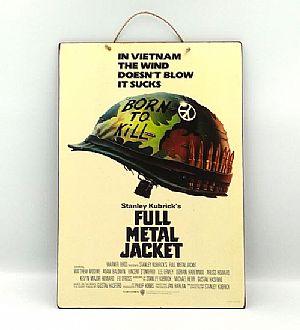 Vintage πινακίδα κινηματογραφική αφίσα Full Metal Jacket ξύλινη χειροποίητη