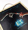 Ξύλινη κινηματογραφίκή αφίσα E.T The Extra-Terrestrial vintage χειροποίητη