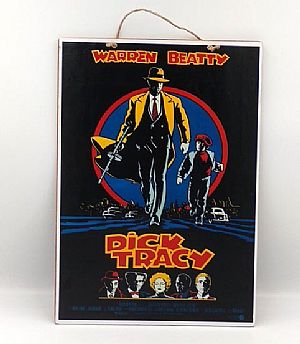 Vintage κινηματογραφική αφίσα Dick Tracy ξύλινη χειροποίητη