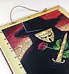 Πινακίδα vintage κινηματογραφική V For Vendetta ξυλινη χειροποίητη