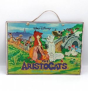 Vintage κινηματογραφική αφίσα The Aristocats ξύλινη χειροποίητη