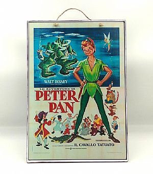 Vintage κινηματογραφική αφίσα Peter Pan ξύλινη χειροποίητη