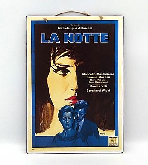 Vintage πινακίδα κινηματογραφική αφίσα La Notte ξύλινη χειροποίητη
