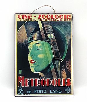 Vintage κινηματογραφική αφίσα Metropolis ξύλινη χειροποίητη
