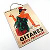 Vintage αφίσα Gitanes Cigarettes ξύλινη χειροποίητη