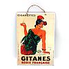 Vintage αφίσα Gitanes Cigarettes ξύλινη χειροποίητη